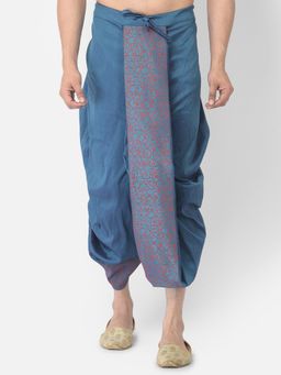 DEYANN - Men'S Dupion Silk Printed Dhoti Pant
