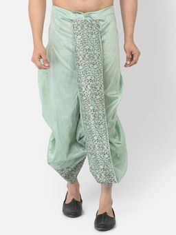 DEYANN - Men'S Dupion Silk Printed Dhoti Pant