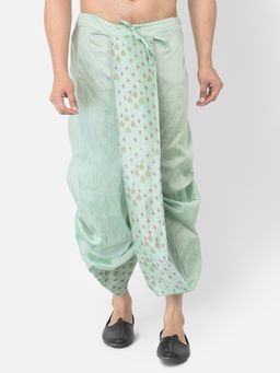 DEYANN - Men'S Dupion Silk Printed Dhoti Pant