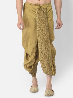 DEYANN - Men'S Dupion Silk Printed Dhoti Pant