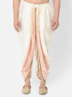 DEYANN - Men'S Dupion Silk Printed Dhoti Pant