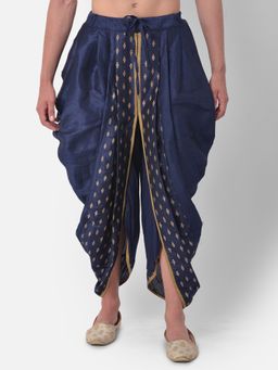 DEYANN - Men'S Dupion Silk Printed Dhoti Pant