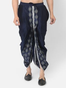 DEYANN - Men'S Dupion Silk Printed Dhoti Pant