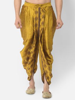 DEYANN - Men'S Dupion Silk Printed Dhoti Pant