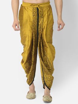 DEYANN - Men'S Dupion Silk Printed Dhoti Pant