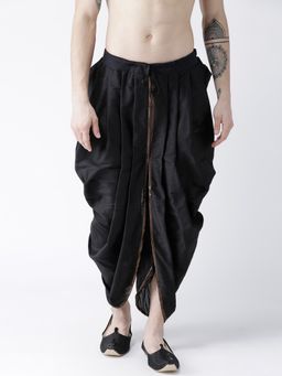 DEYANN - Men'S Dupion Silk Solid Color Dhoti Pant