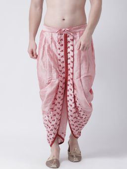 DEYANN - Men'S Dupion Silk Printed Dhoti Pant