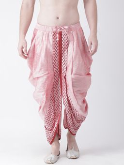 DEYANN - Men'S Dupion Silk Printed Dhoti Pant