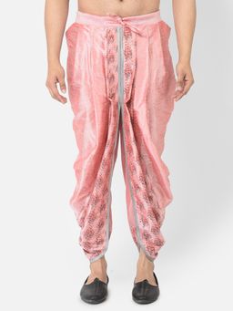 DEYANN - Men'S Dupion Silk Printed Dhoti Pant