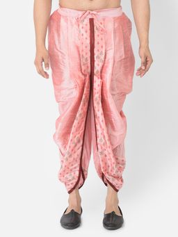 DEYANN - Men'S Dupion Silk Printed Dhoti Pant