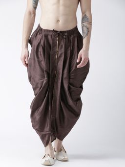 DEYANN - Men'S Dupion Silk Solid Color Dhoti Pant