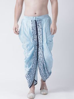 DEYANN - Men'S Dupion Silk Printed Dhoti Pant