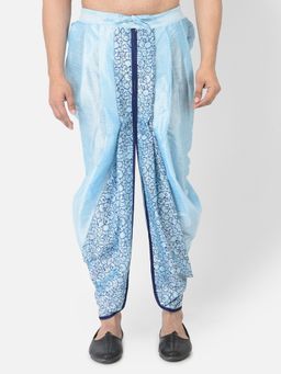 DEYANN - Men'S Dupion Silk Printed Dhoti Pant