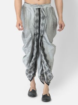 DEYANN - Men'S Dupion Silk Printed Dhoti Pant