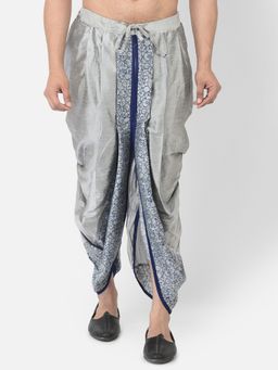 DEYANN - Men'S Dupion Silk Printed Dhoti Pant