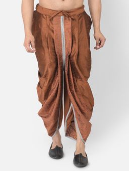 DEYANN - Men'S Dupion Silk Printed Dhoti Pant