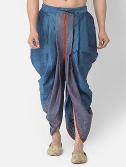 DEYANN - Men'S Dupion Silk Printed Dhoti Pant