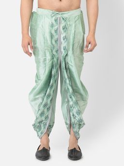 DEYANN - Men'S Dupion Silk Printed Dhoti Pant