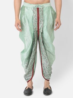 DEYANN - Men'S Dupion Silk Printed Dhoti Pant