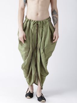 DEYANN - Men'S Dupion Silk Solid Color Dhoti Pant
