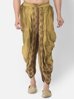 DEYANN - Men'S Dupion Silk Printed Dhoti Pant