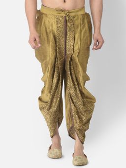 DEYANN - Men'S Dupion Silk Printed Dhoti Pant