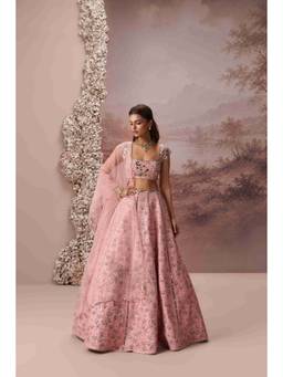 PARUL GANDHI - Pink Raina Blouse and Lehenga with Dupatta