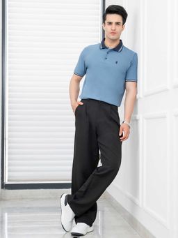 Red Tape - Blue Solid Polyester Regular Fit Polo T-Shirt