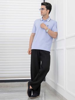 Red Tape - Blue Solid Polyester Blend Regular Fit Polo T-Shirt
