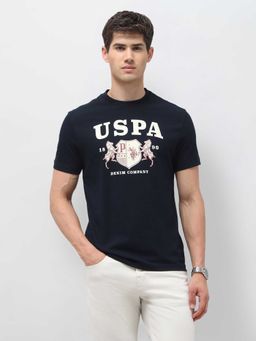 U.S. Polo Assn. Denim Co. - Navy Blue Printed Cotton Slim Fit T-Shirt