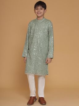 PICCOLO - Green Sequin Kurta with Pyjama