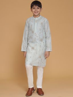 PICCOLO - Blue Embroidered Kurta with Pyjama