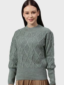 Campus Sutra - Green Detailing Sweater