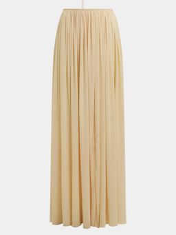 BEYOND - Cream Solid/Plain Morgana Gathered Maxi Skirt