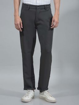 CRIMSOUNE CLUB - Men'S Grey Korean Fit Trousers