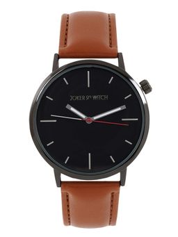 Joker and Witch - Joker & Witch Manchester Black Dial Brown Faux Leather Analog Mens Watch