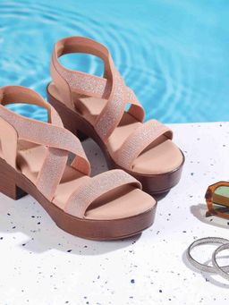 Metro - Women Pink Heeled Sandals