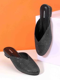Mochi - Women Black Mules Heels