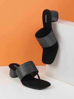 Mochi - Women Black Heeled Sandals