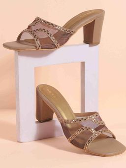 Metro - Women Gold Heeled Sandals