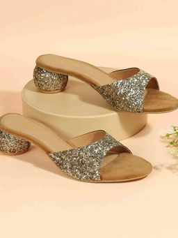 Metro - Women Gold Heeled Sandals
