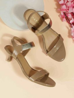 Metro - Women Beige Heeled Sandals