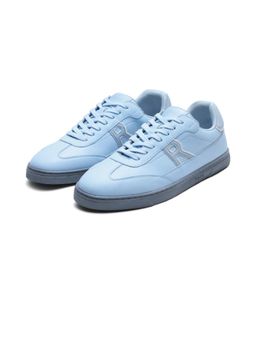Rare Rabbit - Men Micro Leather Light Blue Lace-Up Sneakers