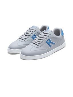 Rare Rabbit - Men Grey Micro Leather Lace-Up Sneakers