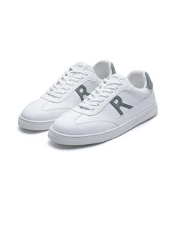 Rare Rabbit - Men White Micro Leather Lace-Up Sneakers