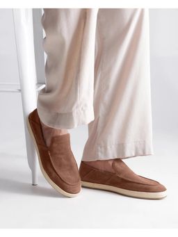 Rare Rabbit - Men Brown Suede Leather Slip-On Loafers