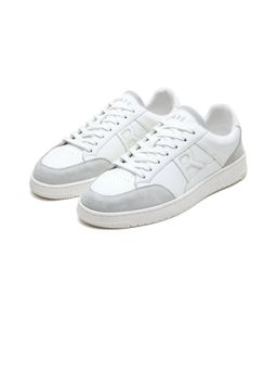Rare Rabbit - Men White Micro Fiber Leather Lace-Up Sneakers