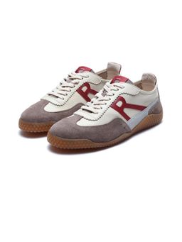 Rare Rabbit - Men Beige Leather Lace-Up Sneakers
