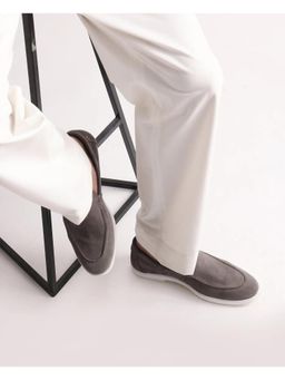 Rare Rabbit - Men Brown Suede Leather Slip-On Loafers