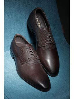 Louis Philippe - Men Brown Leather Lace Up Derbies